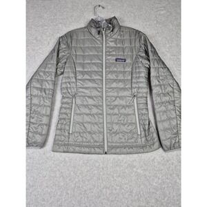 Patagonia Womens Nano Puff Full Zip Insulated Jacket XS Gray Silver Primaloft
